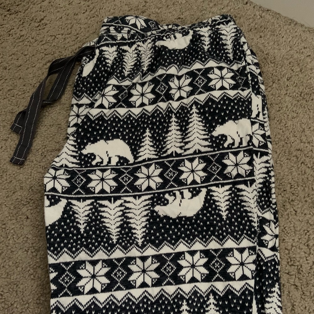 Polar bear print pajama pants